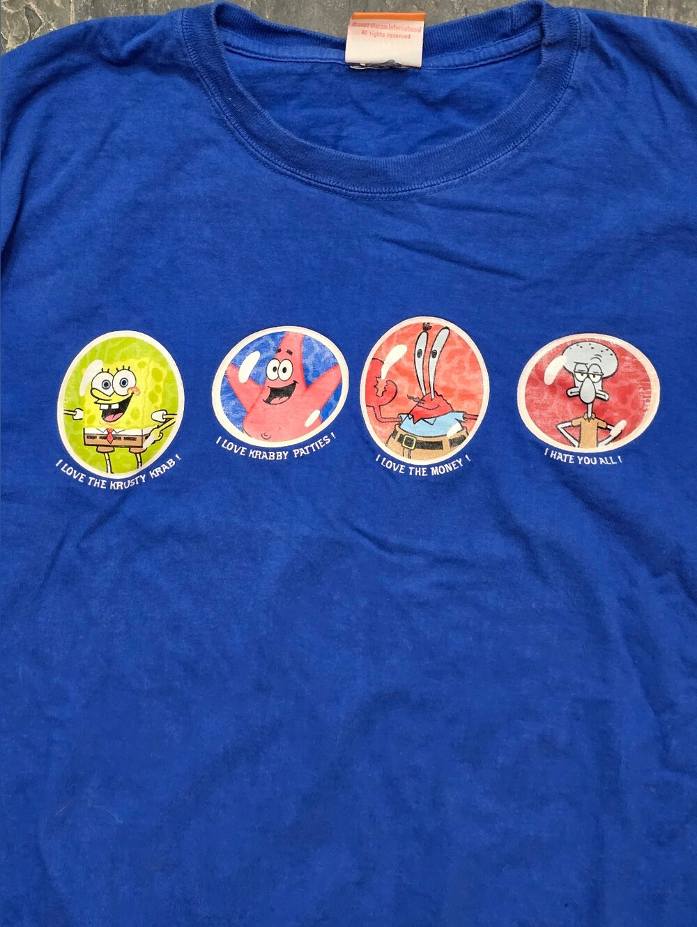 Vintage Y2K 2003 Nickelodeon Blue Crewneck SpongeBob & Friends Circle Graphics